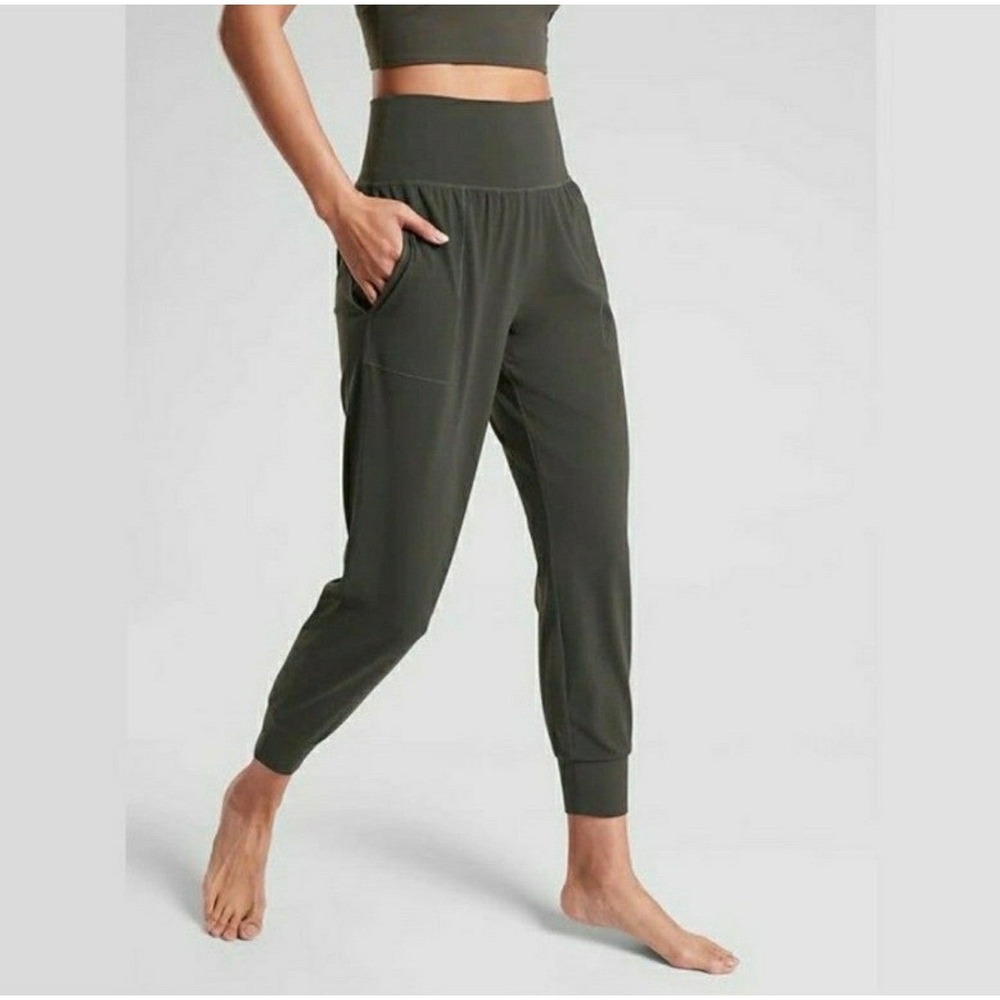 Athleta forest green cruise jogger soft comfort lounge wear athleisure yoga - Picture 1 of 6
